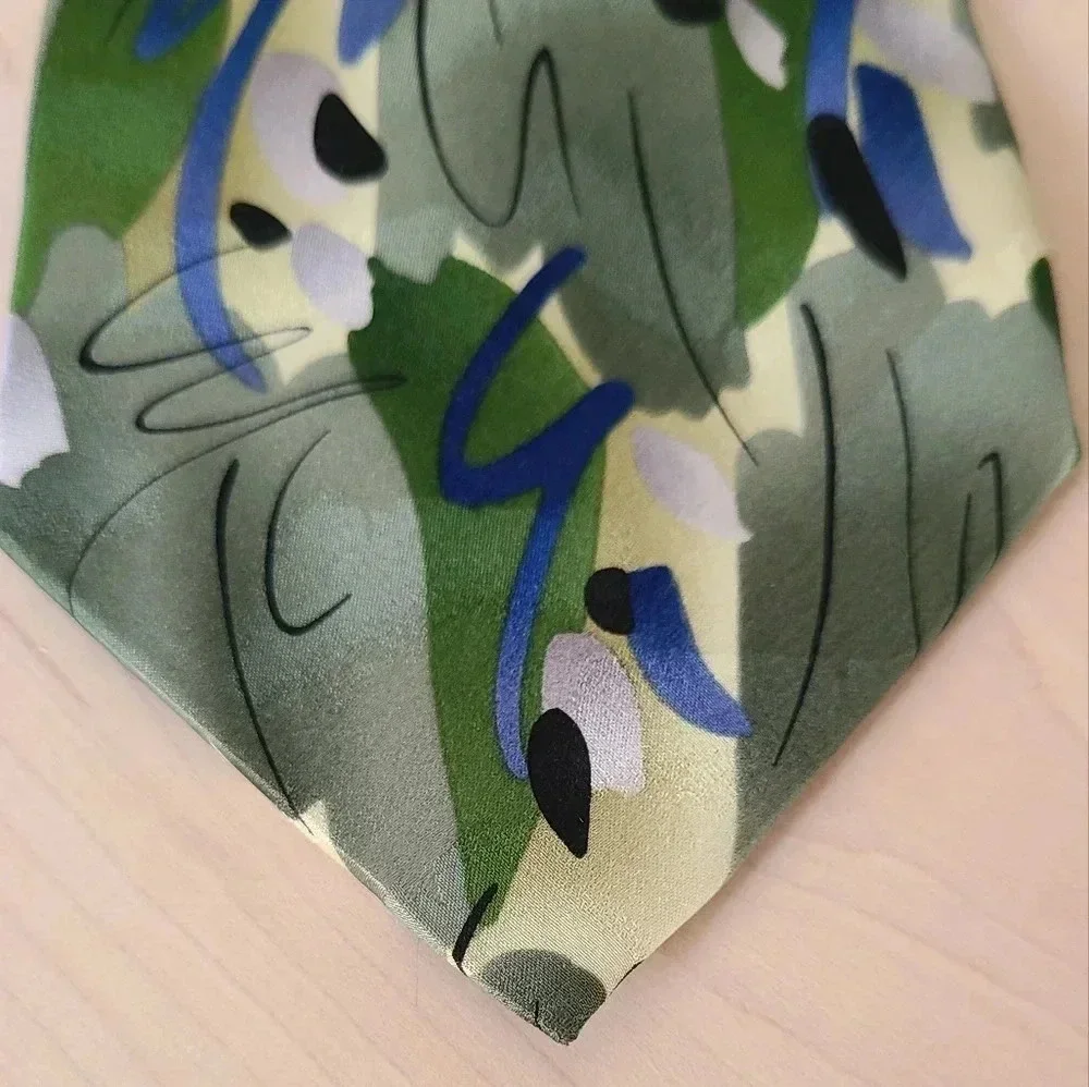J. GARCIA  vintage tie, green and blue - Picture 4 of 8
